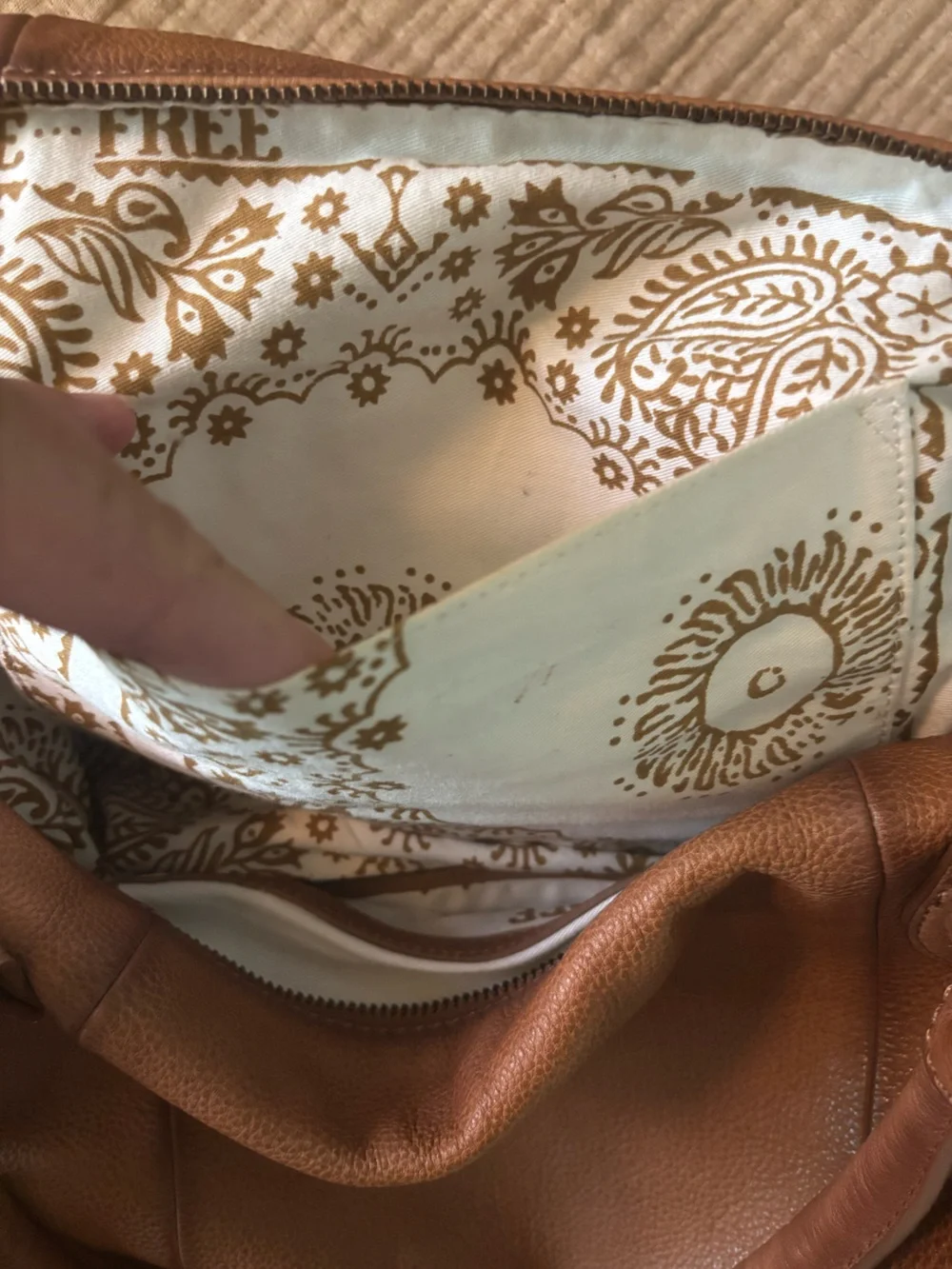 FREE PEOPLE We The Free Saddle Brown Leather Shoulder Bag